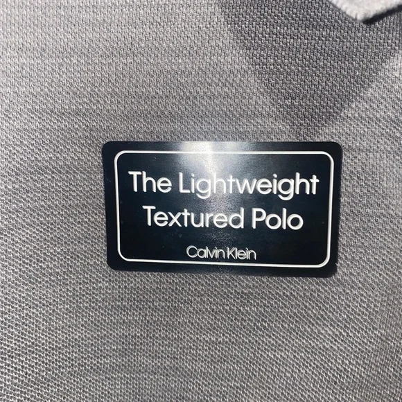 CALVIN KLEIN Heather Gray Polo Golf Shirt L Large NWT $65 lcsr - Picture 5 of 9